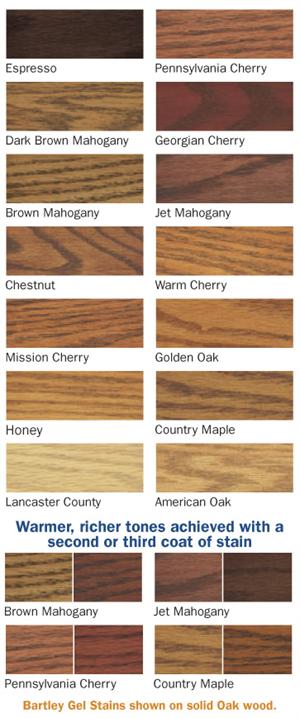 bartley gel stains bartley gel stain color chart